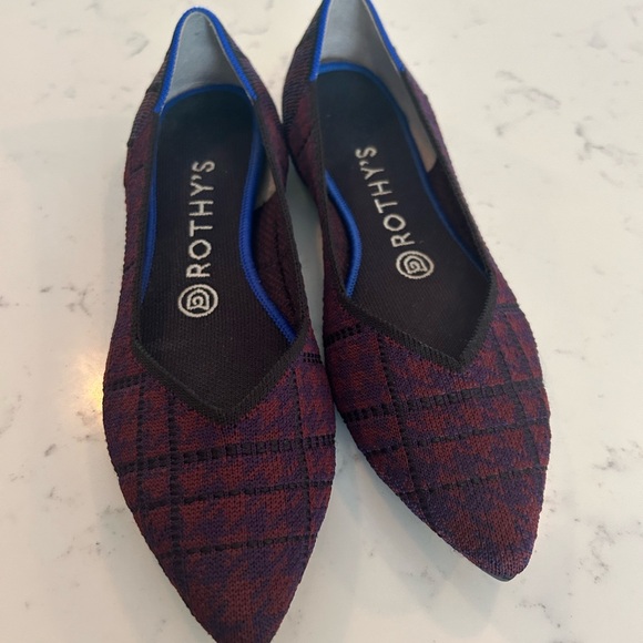 Rothy’s The Point Cranberry Plaid Flats - Picture 6 of 6